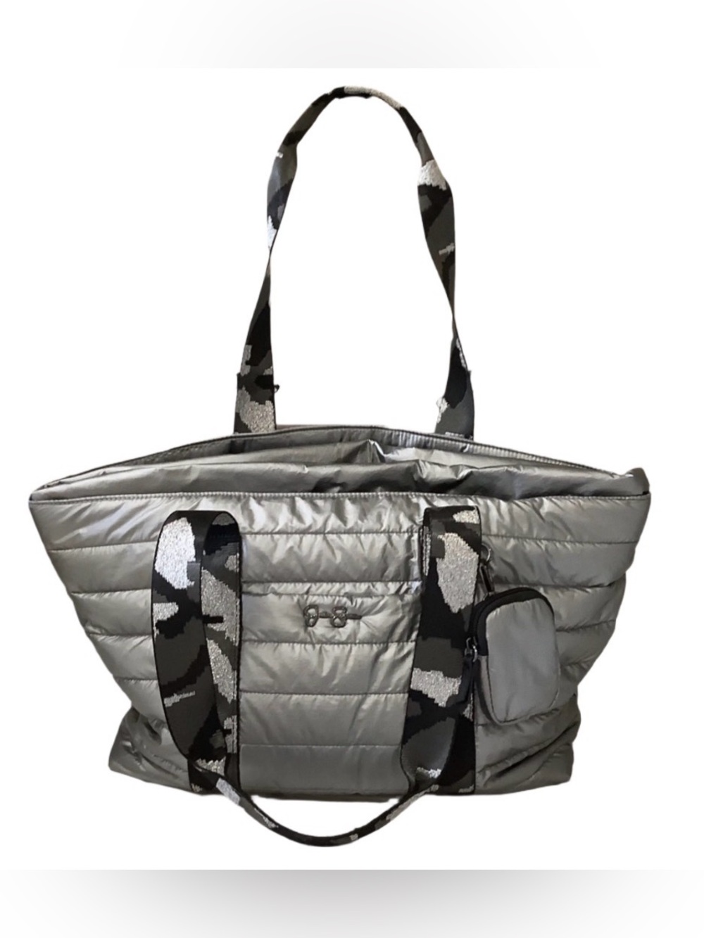 Jessica Simpson Silver Puff Tote Bag